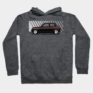 sport utility car black with background stripes Hoodie